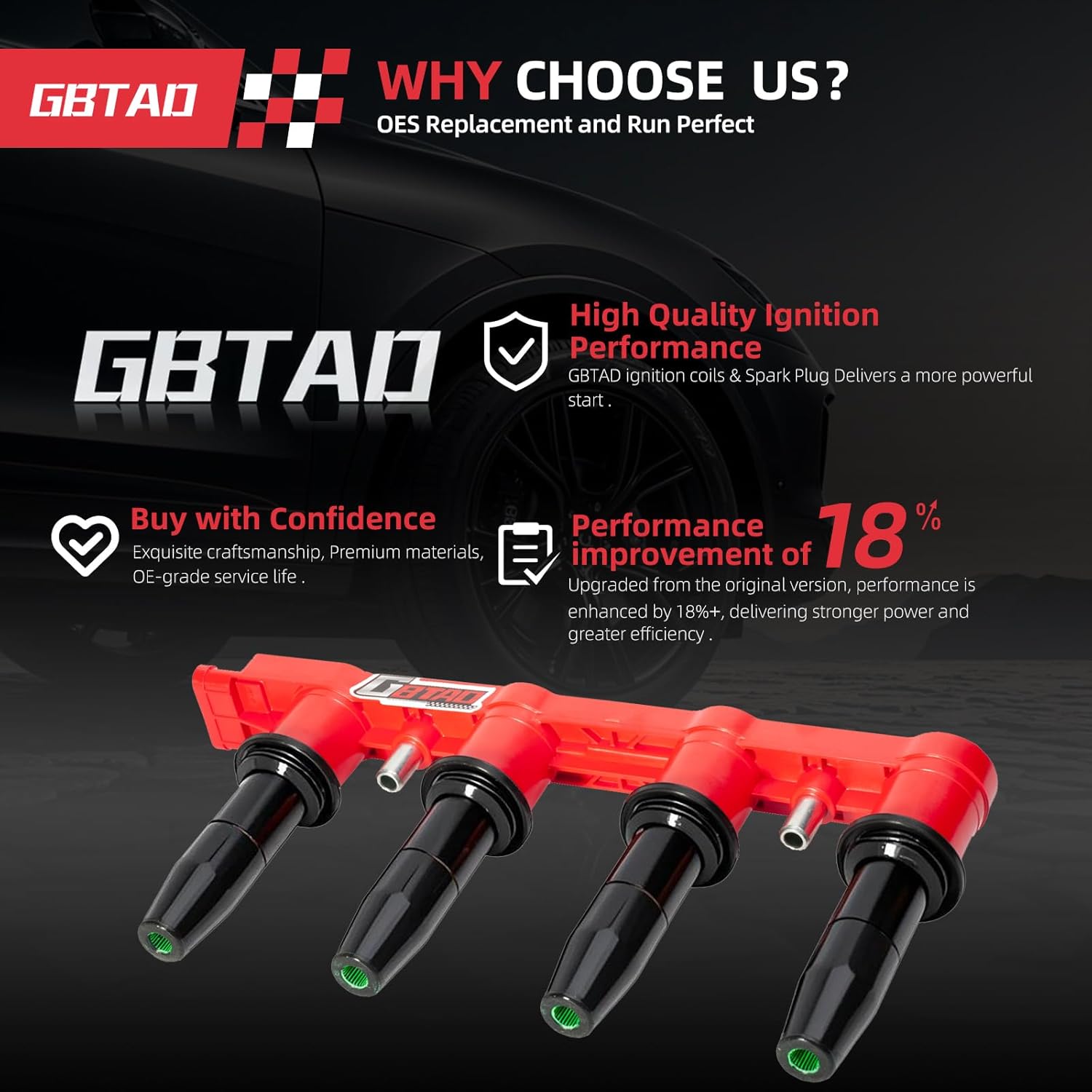 Upgraded Ignition Coil Pack for 2011-2015 Chevy Cruze, 2016 Cruze Limited, 2009-2011 Chevy Aveo 5, 2012-2018 Chevy Sonic,2013 Chevy Trax, 2009-1010 Pontiac G3 Wave L4 1.6 1.8 Replaces UF620