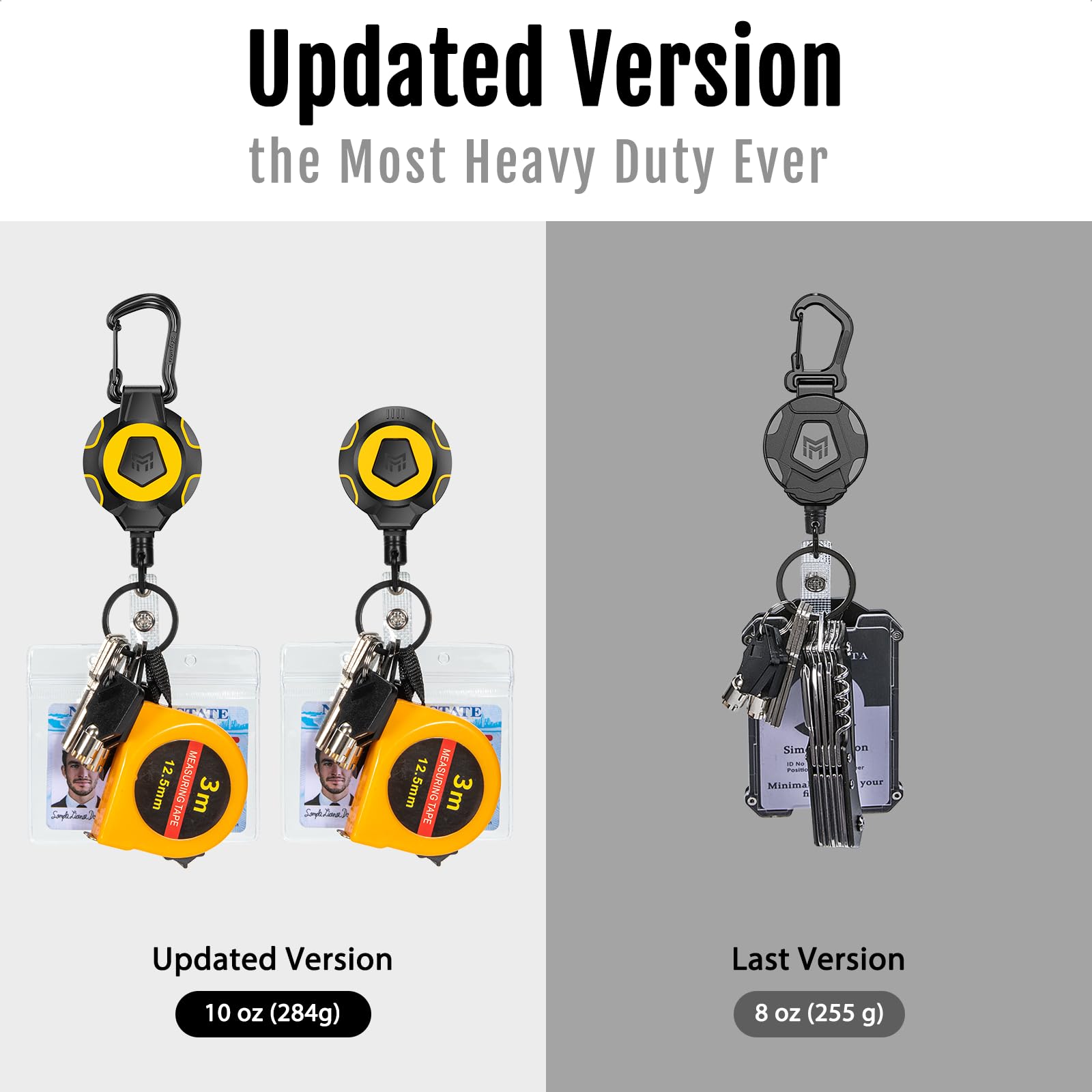 Upgraded Heavy Duty Retractable Keychain, Belt Clip Ver
