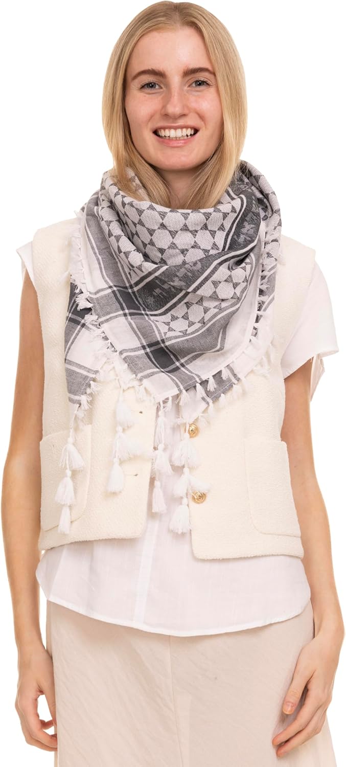 Star Of David ASH with Tassel Sudra/Scarf Am Israel Chai woven on the borders