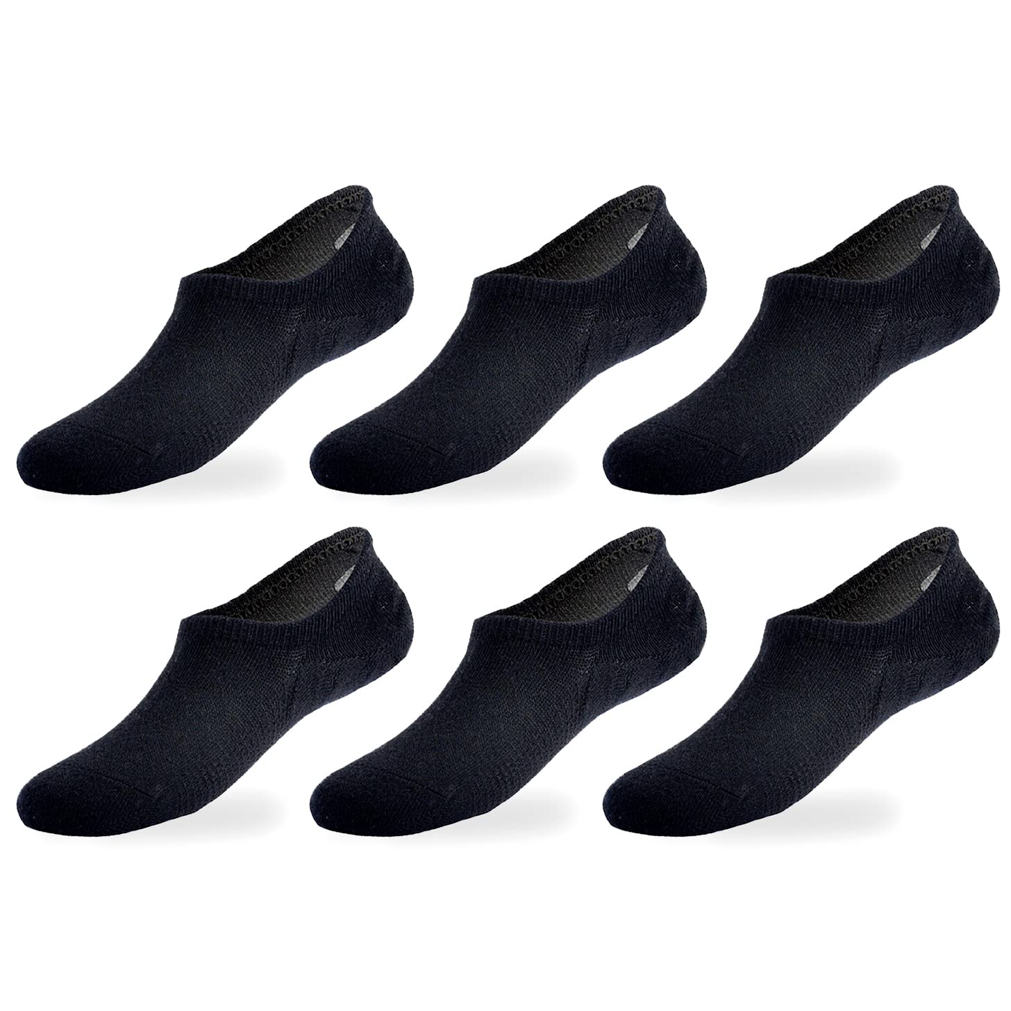 EPEIUS Kids No Show Socks Girls Seamless Socks Boys Cotton Non-slip Low Cut Socks 6 Pack