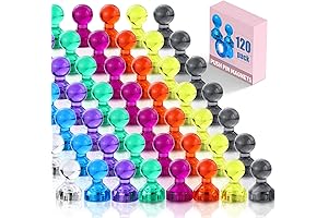 LOVIMAG Push Pin Magnets, 120 Pack 8 Colors Refrigerator Magnets, Washable