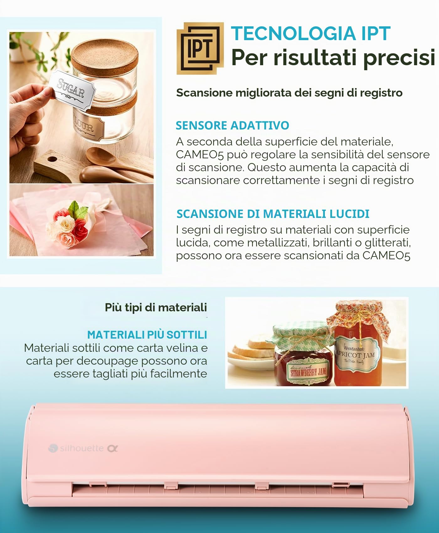 Silhouette America Cameo 5 Alpha (α) - Smart Cutting Machine for Print & Cut - Quiet Operation with AutoBlade, Studio Software, Cutting Mat- Vinyl, Paper & Fabric Compatible - Matte Pink
