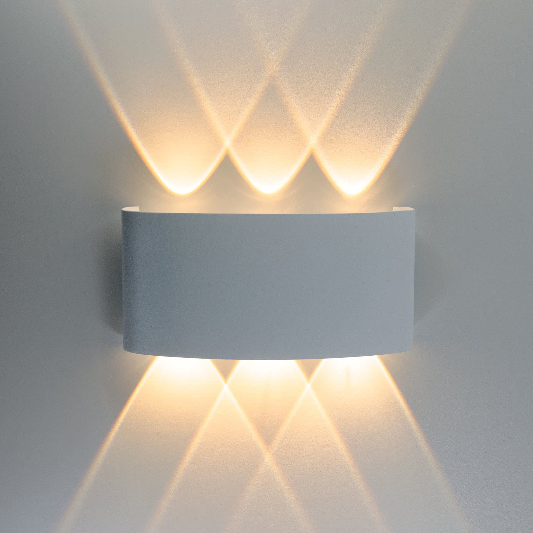 G.W.S® 6W White Modern LED Sconce IP54 Indoor/Outdoor Up and Down Wall Light Warm White 3000K (WL-T6-WW)