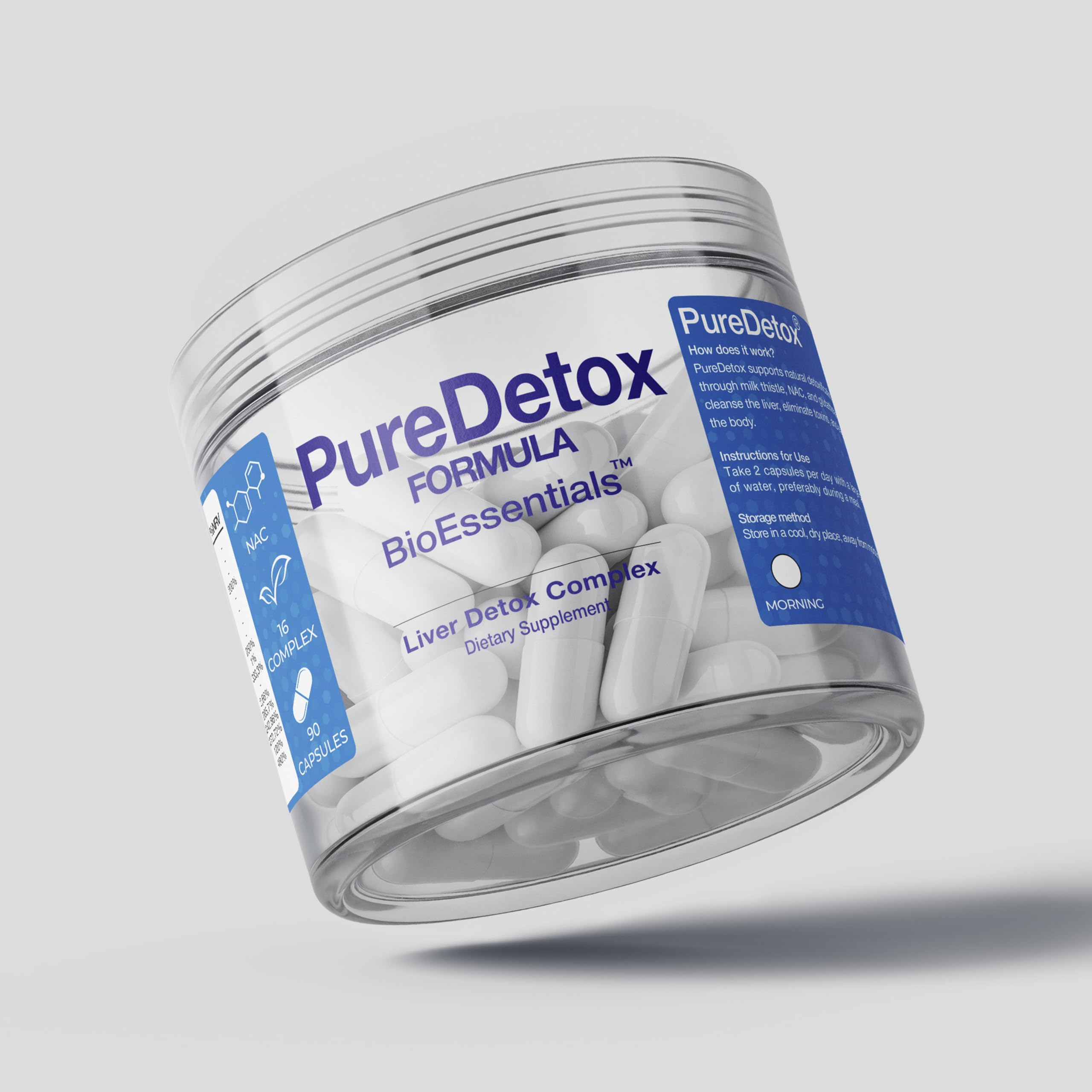 PureDetox – Complexe Détox & Soutien Hépatique – Chardon-Marie 300mg 91% Silymarine – Bien-être Quotidien & Antioxydant – L-Carnitine + Artichaut – 60 Gélules Végétales
