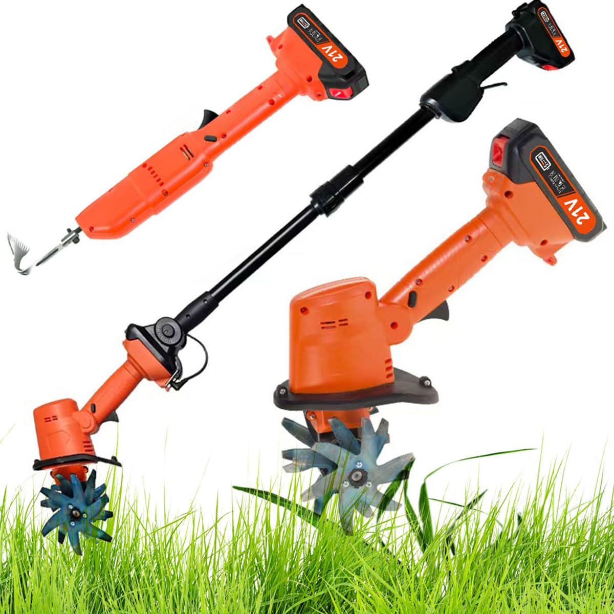 Zappa da Giardino Manuale e Fresa elettrica,Larghezza e profondità di Lavorazione 10 cm, per la Coltivazione del Terreno in aziende agricole, Cortili e Prati.