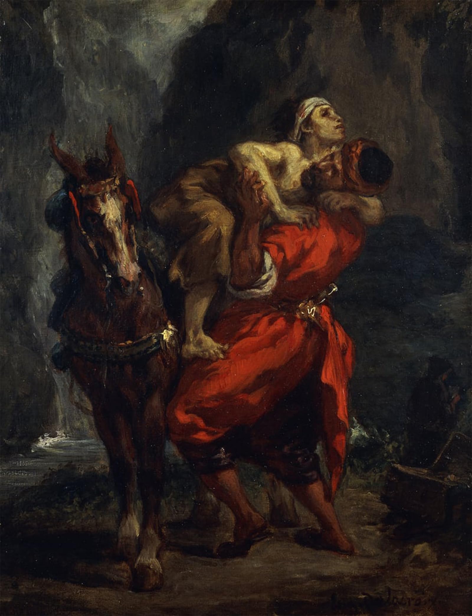 POSTERIIk Vintage Print Pop Art Landscape Artwork the Good Samaritan by Ferdinandeugene Delacroix Art Prints for Office Home Decor 60x90cm