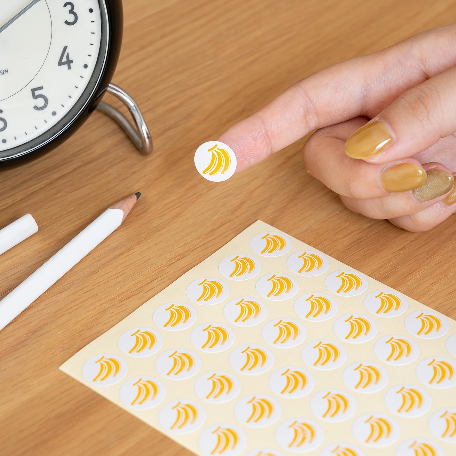 Okina AZPS1162 Banana Fruit Stickers, 48 Pieces x 5 Sheets, AZPS1162