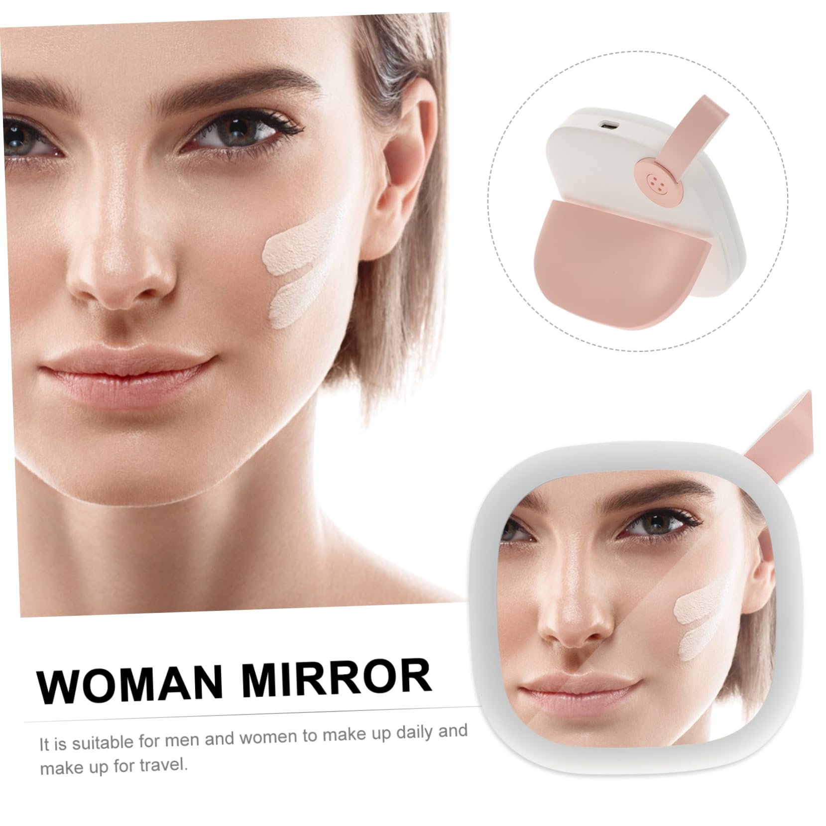 Alipis 2 Mini Specchietti Tascabili Con Luce Led Specchietti Cosmetici Portatili Per Ragazze Strumento Per Il Trucco A Led Facile Da Usare