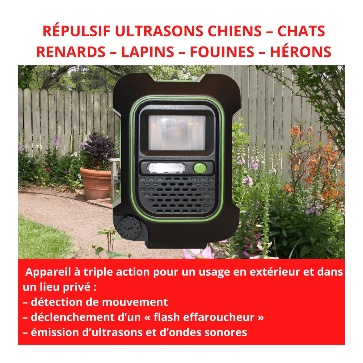 ACTO REPULSIF ULTRASONS Cani – Gatti – Volpi – Conigli – Fouine – Herons RUSCH4