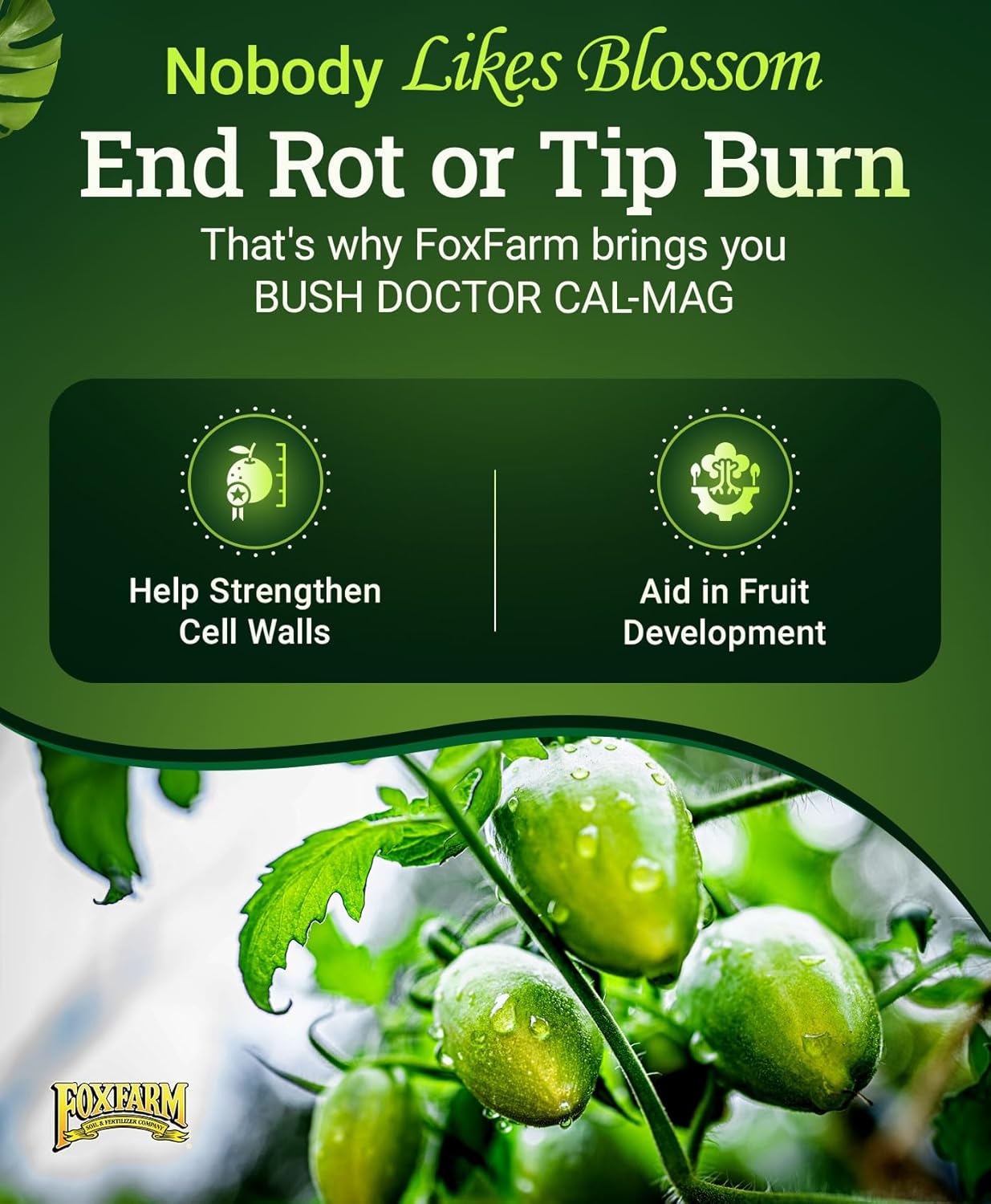 FoxFarm Bush Doctor Cal Mag for Plants - OMRI Listed for Organic Gardening - 1-0-0, 3% Calcium, 0.9% Magnesium - 1-Quart