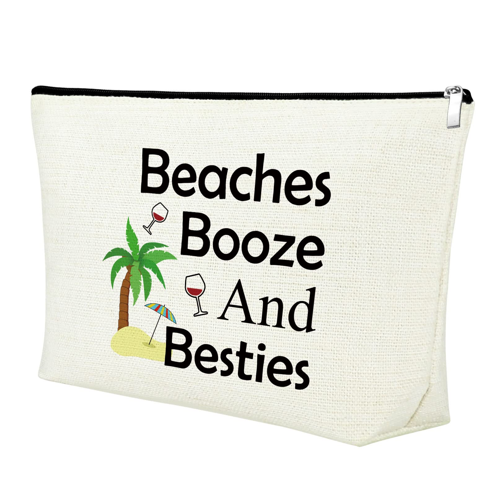 Mxrymvu Beach Gifts for Women Friends Makeup Bag Beach Lover Gifts Cosmetic Bag Funny Vacation Gift Seaside Themed Pouch for Women Besties Birthday Christmas Graduation Present Travel Makeup Pouch