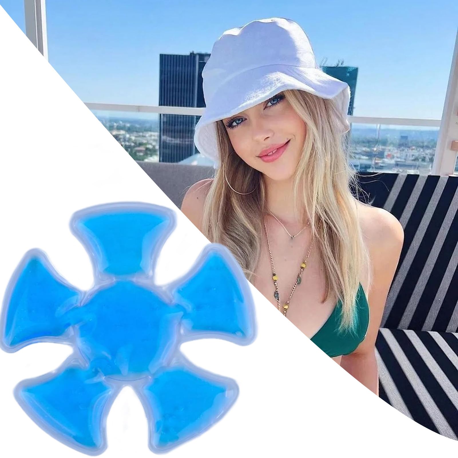 Compresa de refrigeración de gel refrigerante para sombreros - Tapa de casco reutilizable, almohadilla de refrigeración para casco transpirable, para deportes y camping