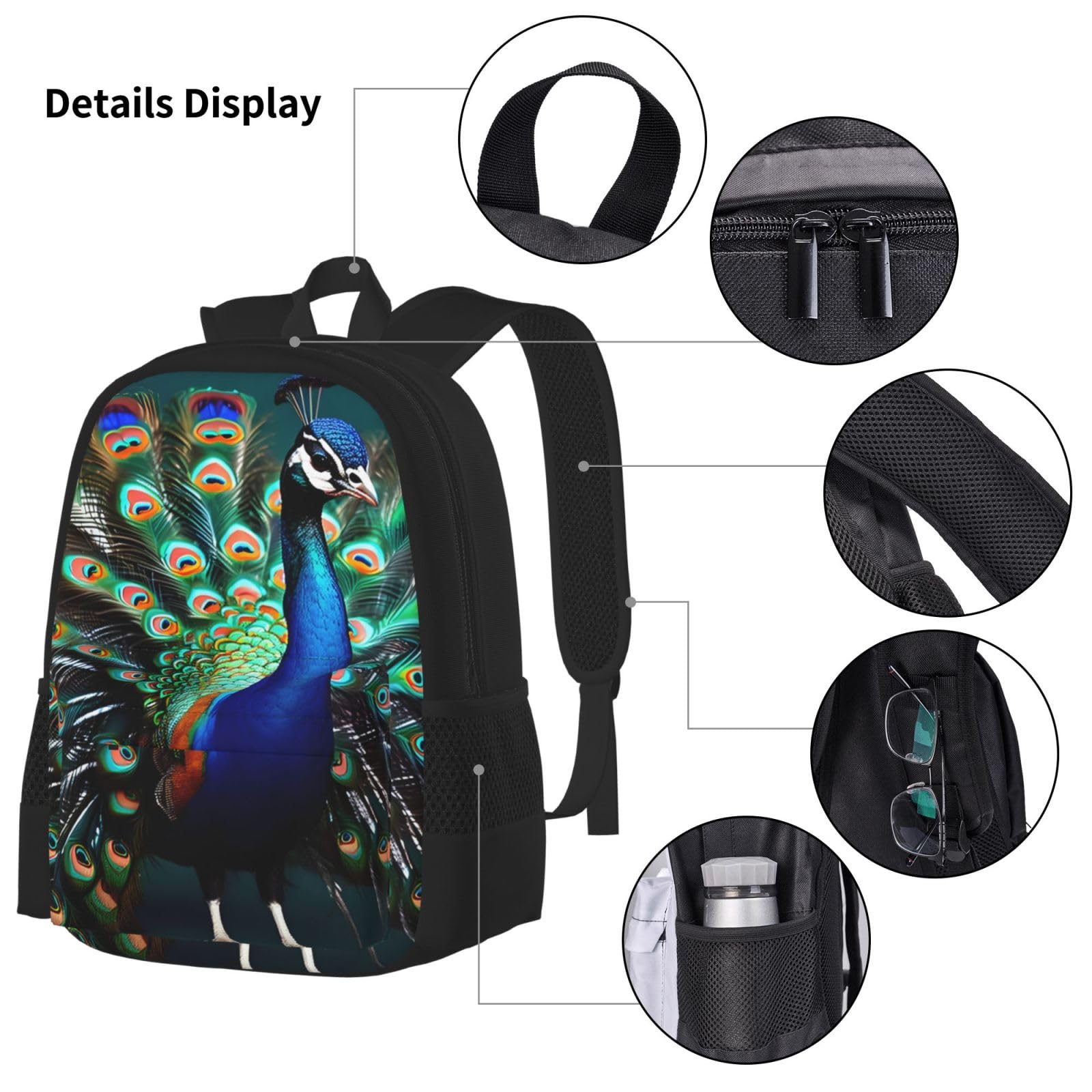 Zaino, borsa portapranzo, astuccio, set da 3 pezzi, per lavoro e