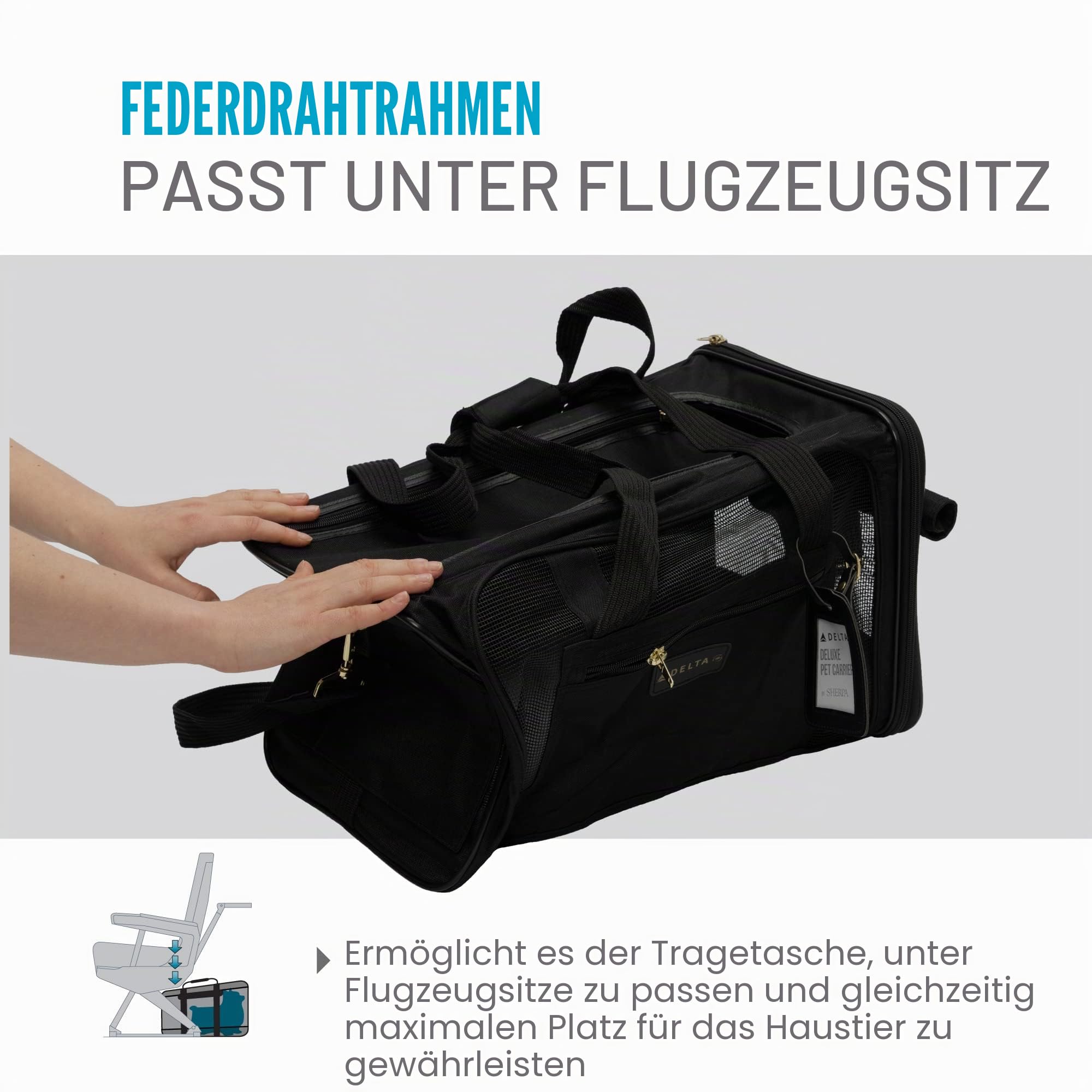 Sherpa Tragetasche für Haustiere, Schwarz