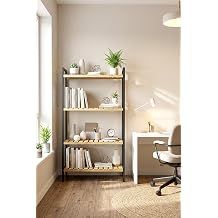 Exent Dekoratif Metal Kitapl k 4 Rafl  Ah ap Kitapl k,  al ma odas  kitapl k
