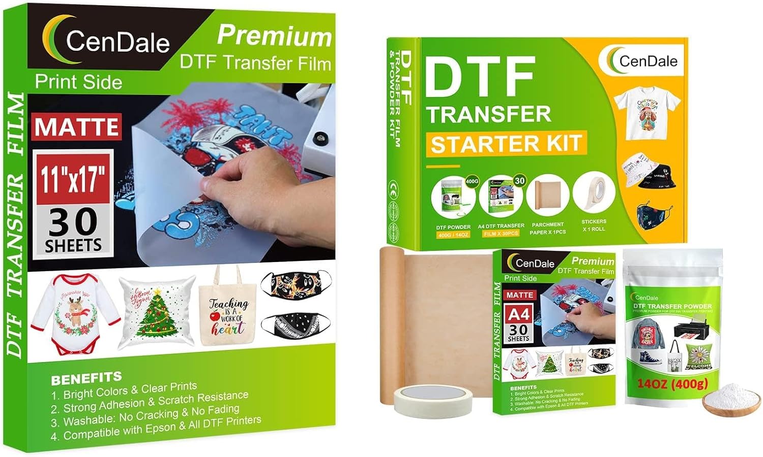 Save 40% on CenDale DTF Transfer Film 11"x17" and DTF Starter Kit for Sublimation Hack