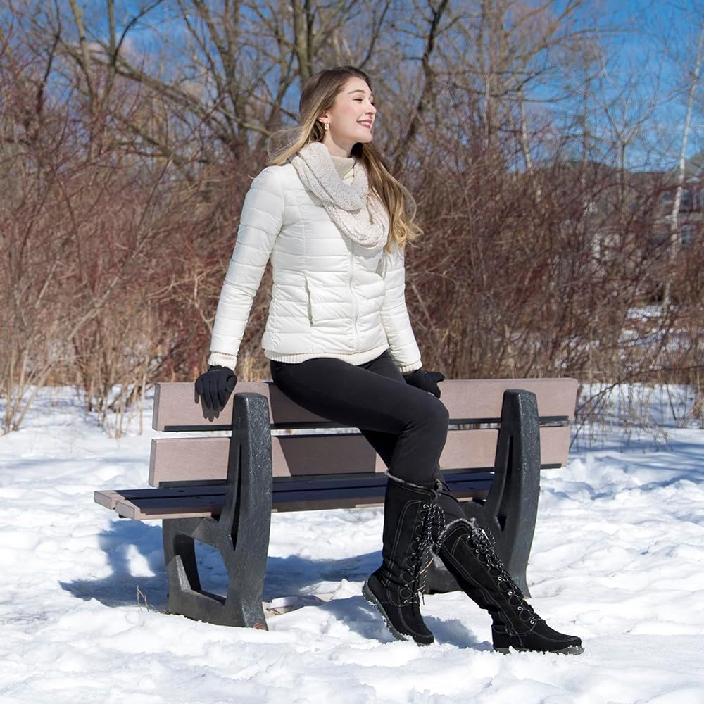 Comfy Moda Women's Waterproof Suede Leather Warm Lined Tall Winter Boots