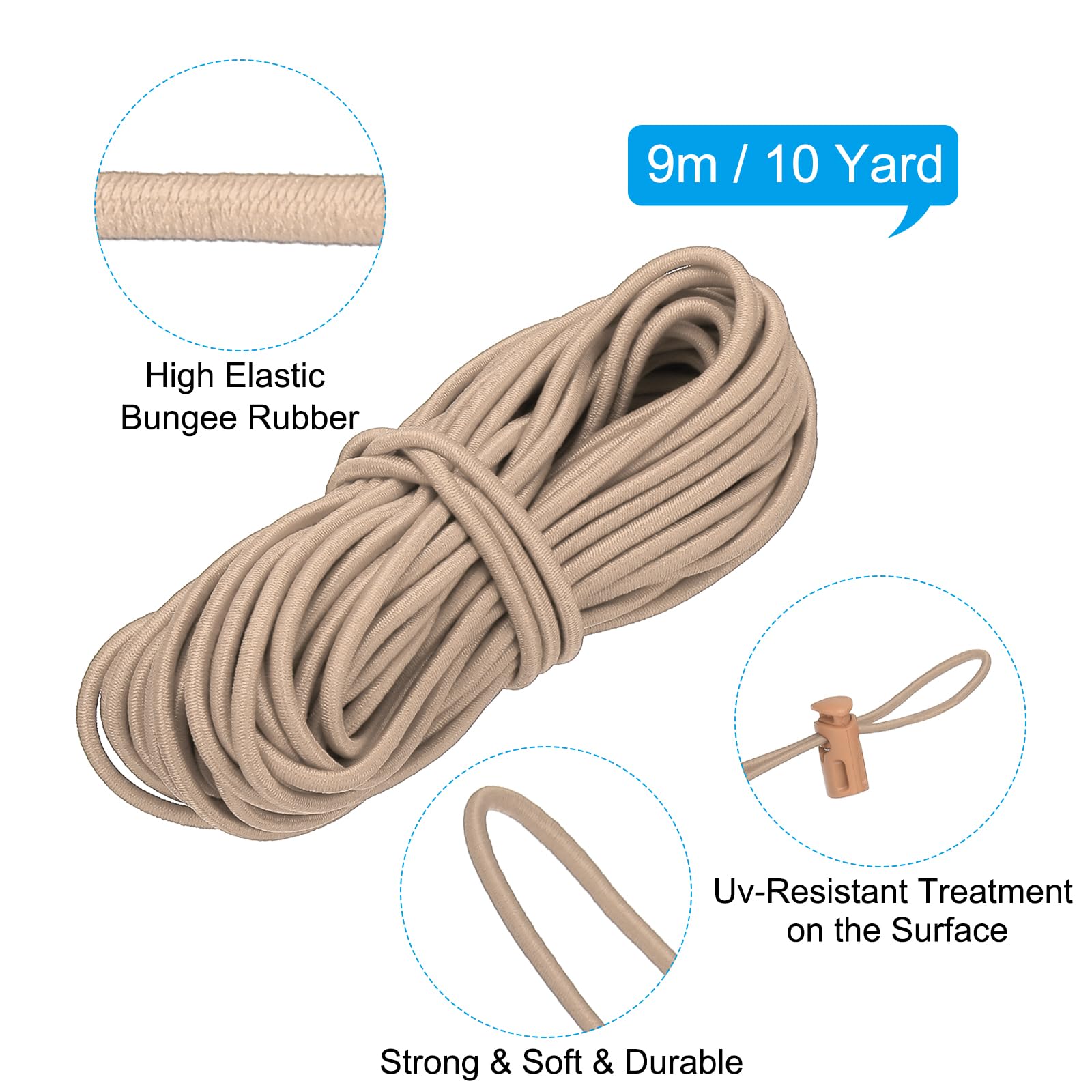 PATIKIL 10 Yard Elastic Bungee Cord & Single Hole Cord Lock - Image 2