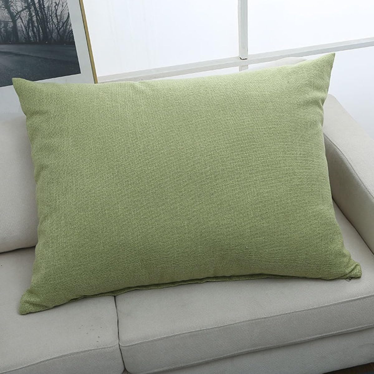 Swj-Swjssb Fruit Green Throw Pillow Covers Linen Pillow Covers With Zipper Cotton Decorative Pillows Rectangle Cushion Covers Farmhouse Boho Decor For Sofa Couch Bed Living Room ( Color : Size : 50X70 Cm )