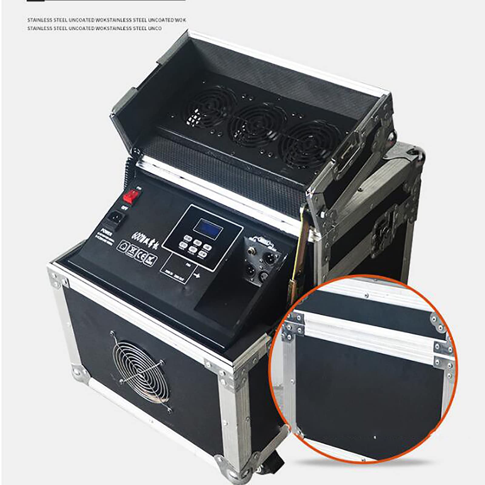 Maszyna do mgły, przenośna maszyna przeciwmgielna sterowana DMX 600 W z walizką lotniczą na wesela i imprezy, idealna na imprezy i produkcje sceniczne