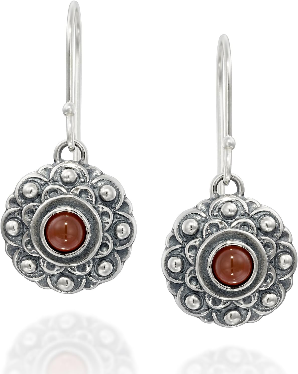 Stera Jewelry Choice of Gemstone 925 Sterling Silver Flower Dangle Earrings