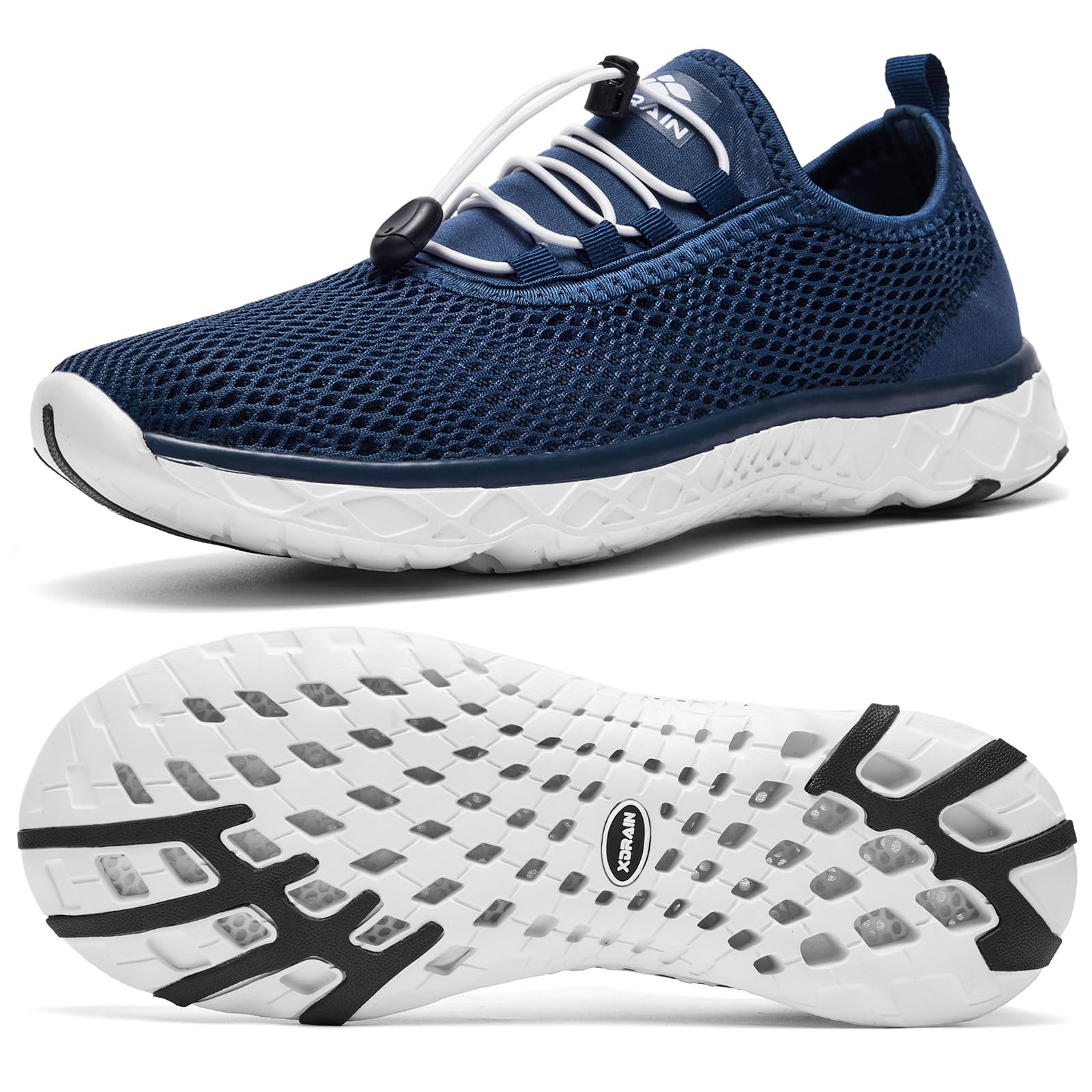 ALEADER Men's Stylish Water Shoes, Quick-Dry Xdrain Water Sneakers, Lightweight & Comfort Footed