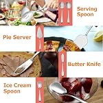 LIANYU 53-Piece Set plat de couverts avec couteaux à steak et ustensiles de service, en acier inoxydable Silverware Service pour 8, Ensemble d'Utensile de Manger pour le mariage à la maison, Lave-vaisselle Coffre-fort, Miroir fini