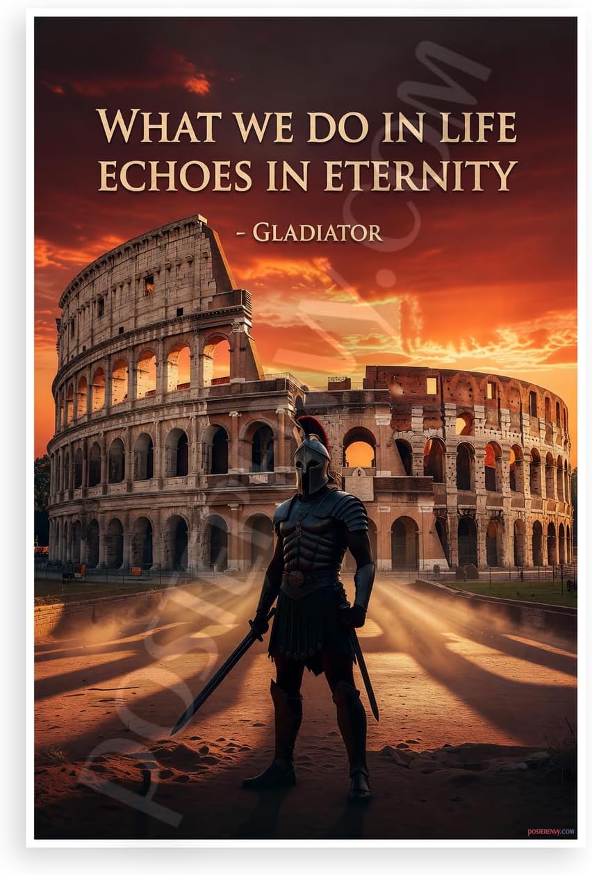 Gladiator What We Do In Life Echoes In Eternity Quote 12x18 US Made Poster