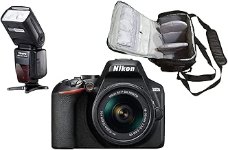 D3500 DSLR Camera with AF-P 18-55mm VR Lens Black with KamKorda Professional Camera Bag Speedlite Flash D3500 DSLR Camera with AF-P 18-55mm VR Lens Black with KamKorda Professional Camera Bag Speedlite Flash