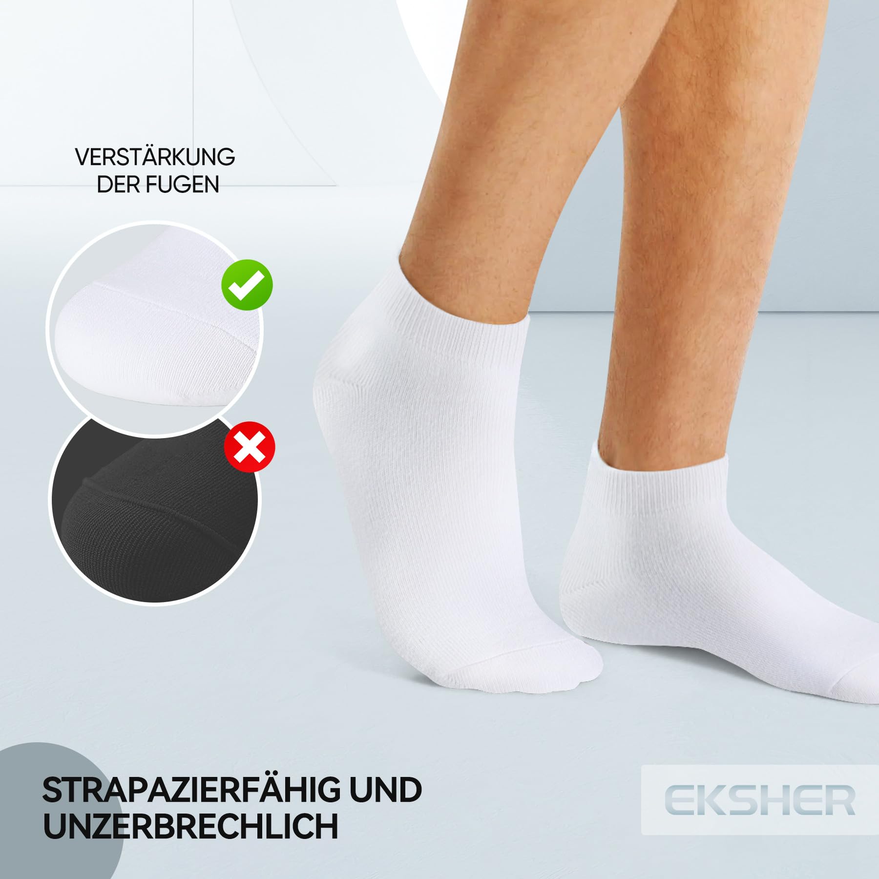 EKSHER Calzini Donna Cotone Corti Calze Estive Uomo 10 Paia Calze Sportive Calze Running Calze Tennis Calzini Trekking