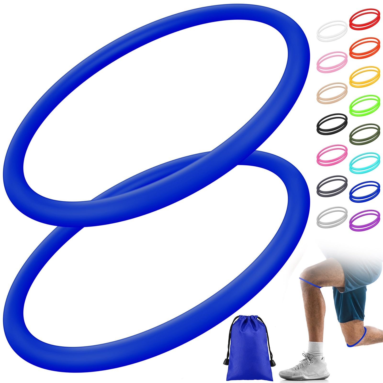 Foilswirl Silicone Patella Knee Band for Basketball Patella Tendon Support Knee Pain Running Tendon Brace Support Strap(2,Royal Blue,M)