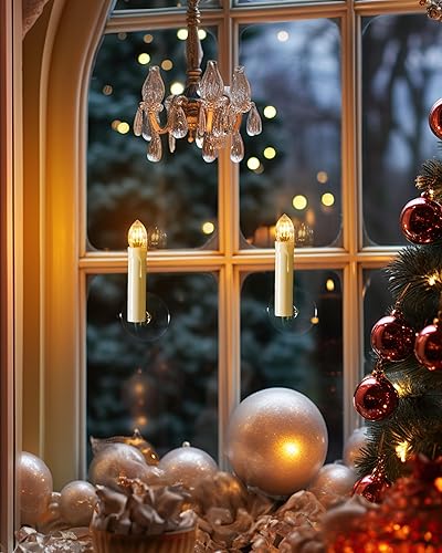 Miniatura 5 de Raycare 20 velas parpadeantes para árbol de Navidad, velas remotas para árbol de Navidad con control remoto y temporizador