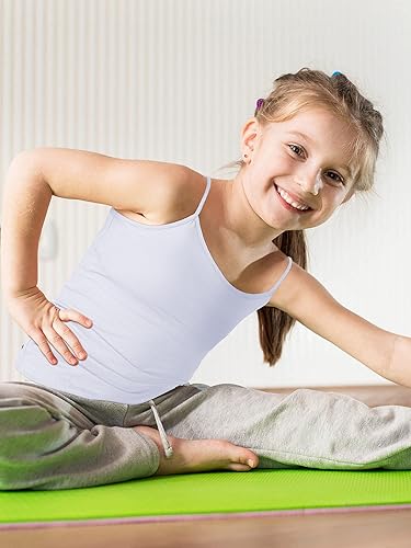 Miniatura 3 de SATINIOR Camiseta sin mangas de baile para niñas, 4 piezas, con tirantes delgados, para bailar