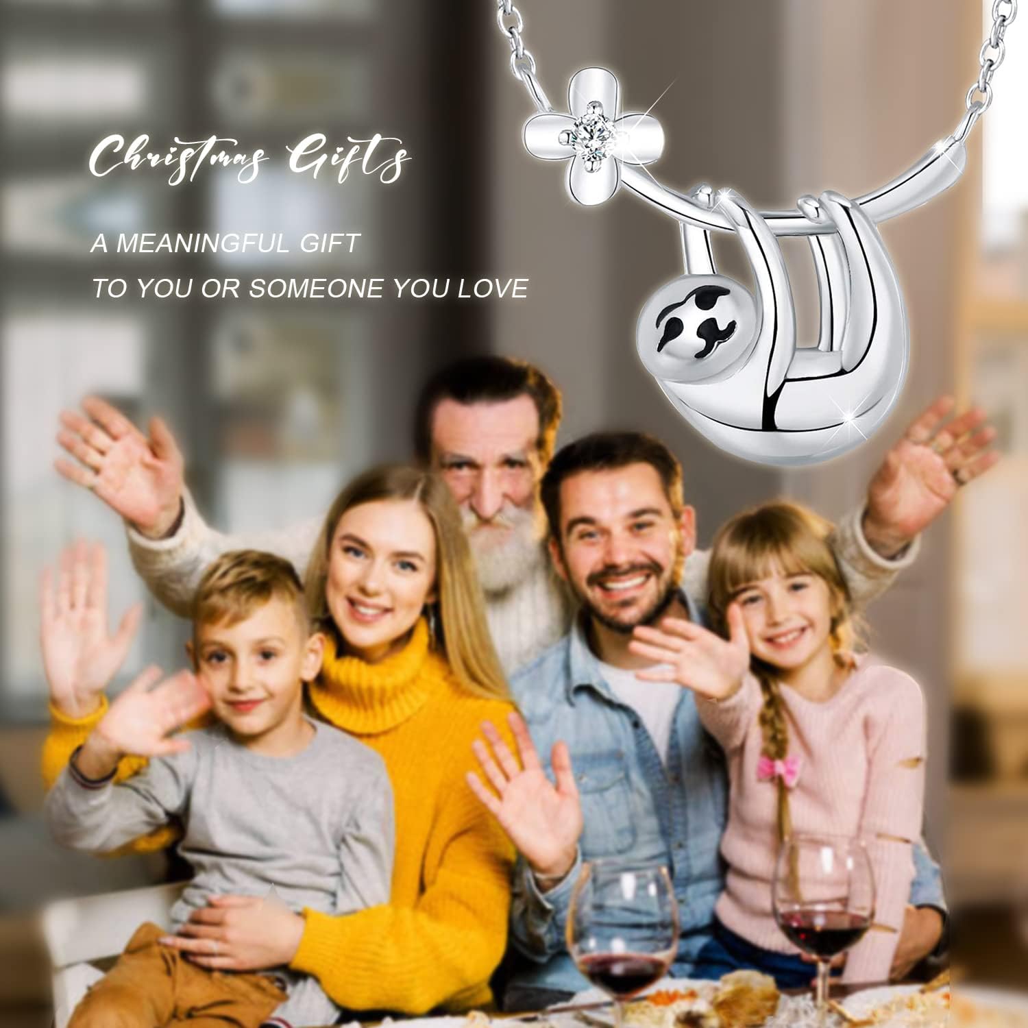 925 Sterling Silver Sloth Necklace Cute Animal Pendant Jewelry Gifts for Women - Image 6