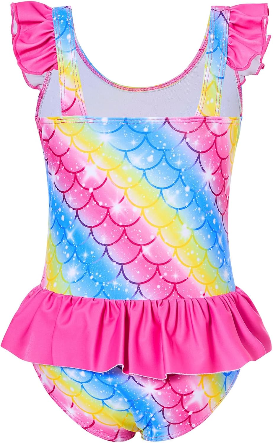 Toddler Girl Swimsuit One Piece Mermaid Bathing Suit Cute Ruffle Hawaiian Beach Swimwear - Image 2