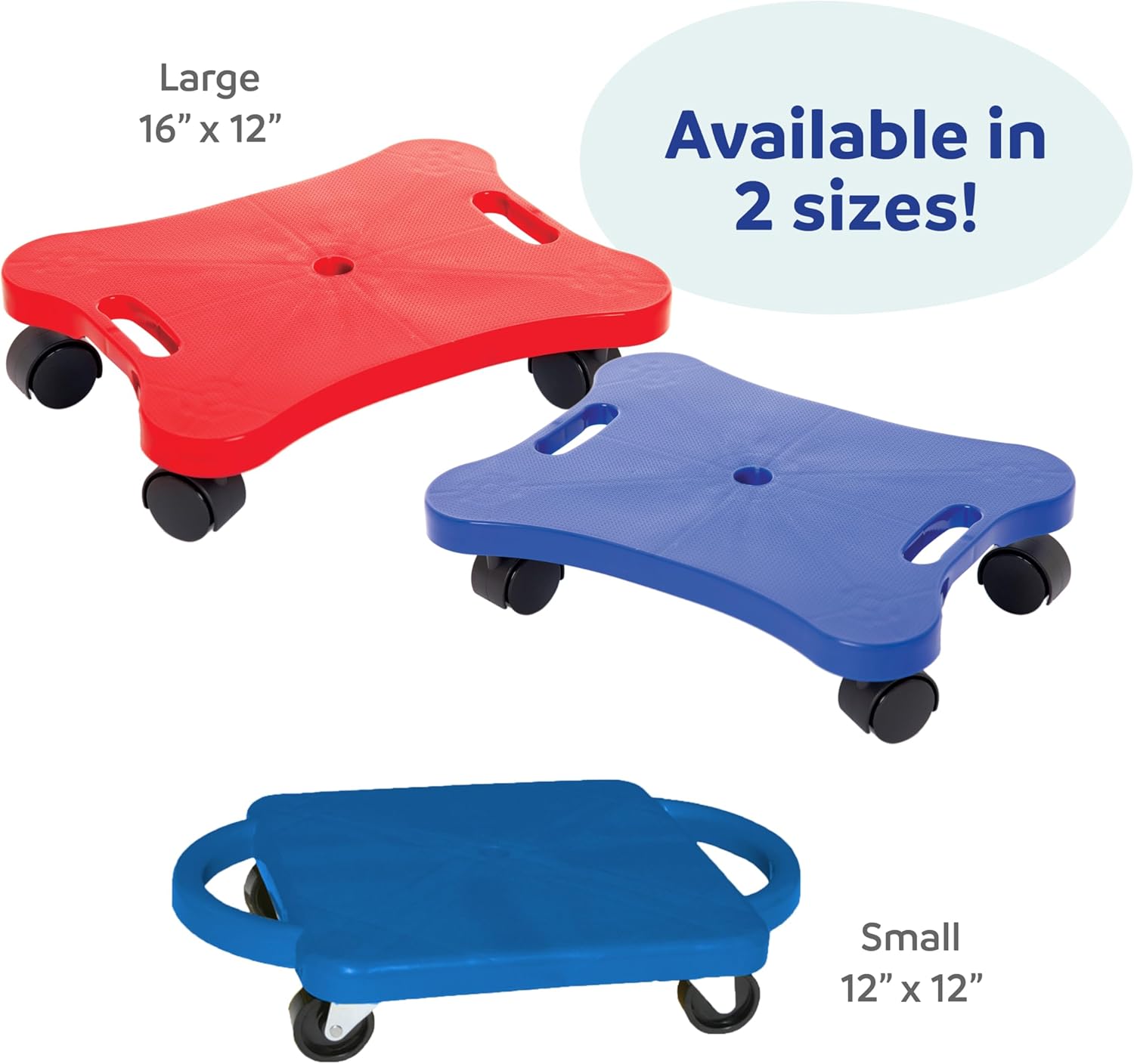 Fun and Function's Scooterboard with Handles for Kids with Gross Motor Skill Development and Motor Planning, Can Help Improve Balance, Posture and Coordination- Super Pack of 3