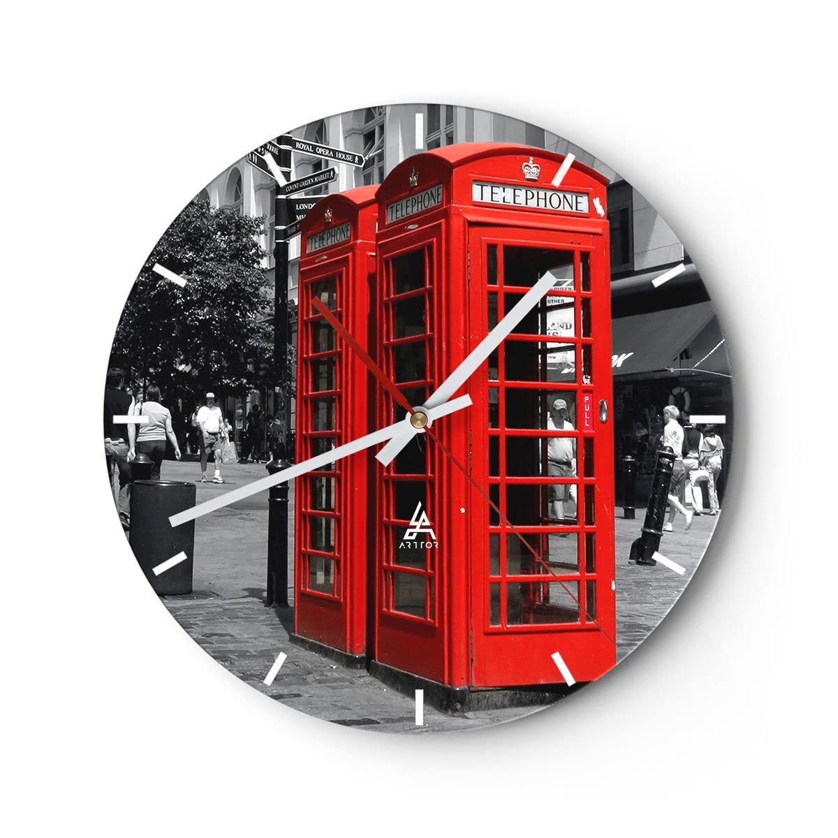 Orologio Da Parete In Vetro Con Big Ben Di Londra – 30x30 Cm, Silenzioso, Vetro Temperato 4mm, Moderno Per Cucina E Soggiorno