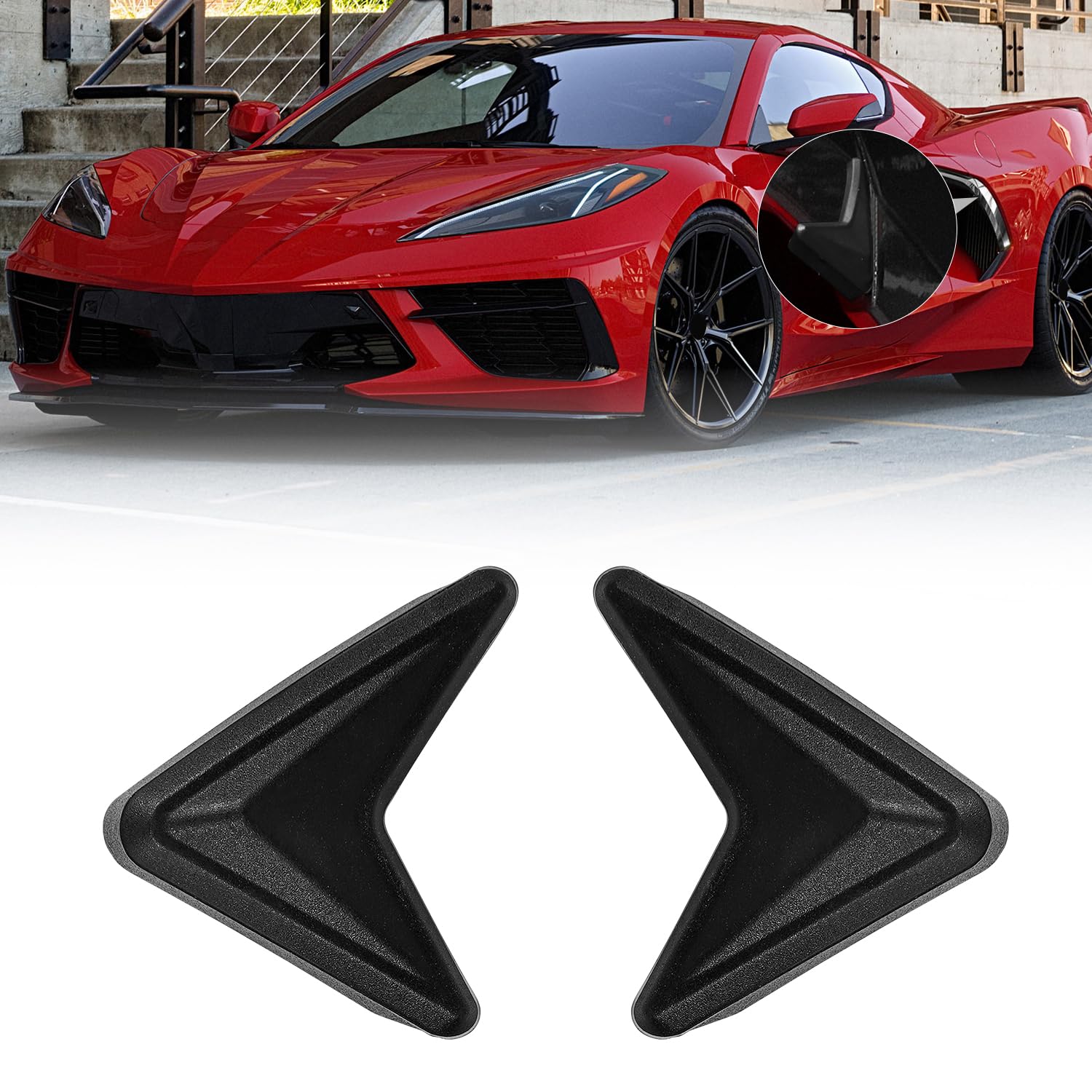 Bracingo Car Door Edge Guards,Car Driver Side Entrance Corner Protector Pads Compatible with Corvette C8 Stingray Z06 Z51 2020 2021 2022 2023 2024,Middle Protrusion,V-Shaped Anti-Collision (Black)
