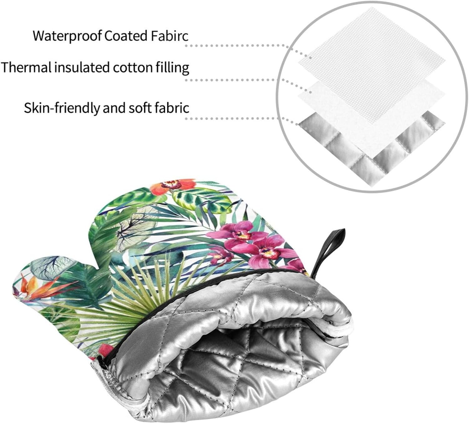 Tropical plants Kitchen baking four piece set, fit for cooking and baking, oven, microwave, and outdoor barbecue