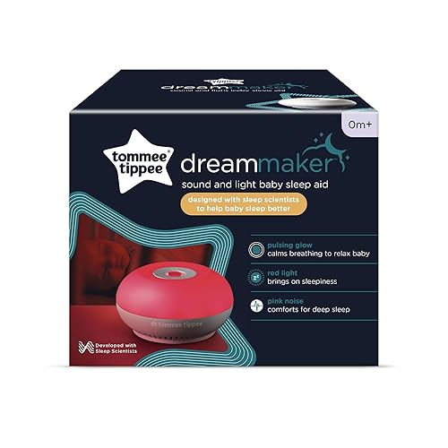 Miniatura 2 de Tommee Tippee Dreammaker Baby Sleep Machine Pink Noise Sound Machine, luz roja de la noche científicamente probada, Smart CrySensor