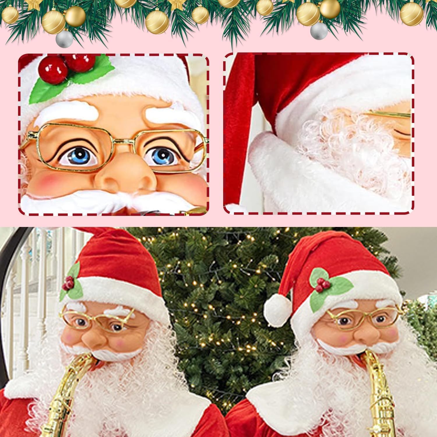 Kerstman Raamornamenten Kerstspeelgoed(de ladder beklimmen Kerstman Raamornamenten Kerstspeelgoed(de ladder beklimmen