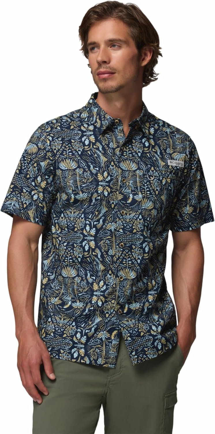 Columbia Mens PFG Wild Cast Camp Shirt