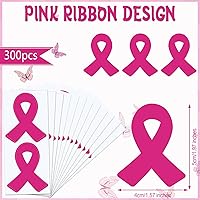 Vista 2 de Calcomanías de cinta rosa, 300 piezas de accesorios de concientización sobre el cáncer de mama, calcomanías para casco de fútbol para mujeres