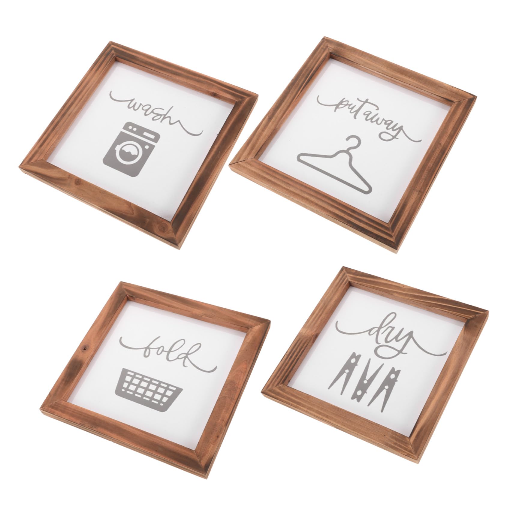Décoration murale campagnarde blanche en bois véritable de 4 pièces