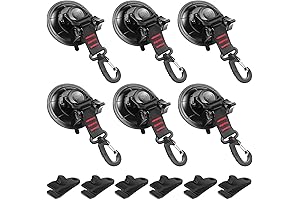 Vashly Suction Cup Heavy Duty 6-Pack, Extra Strong Suction for Camping and Adventure