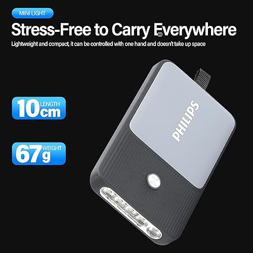 Miniatura 2 de PHILIPS SFL3403 - Luz de mano brillante de 350 lúmenes con 5 modos, linternas LED recargables portátiles, mini linterna EDC alimentada por USB con