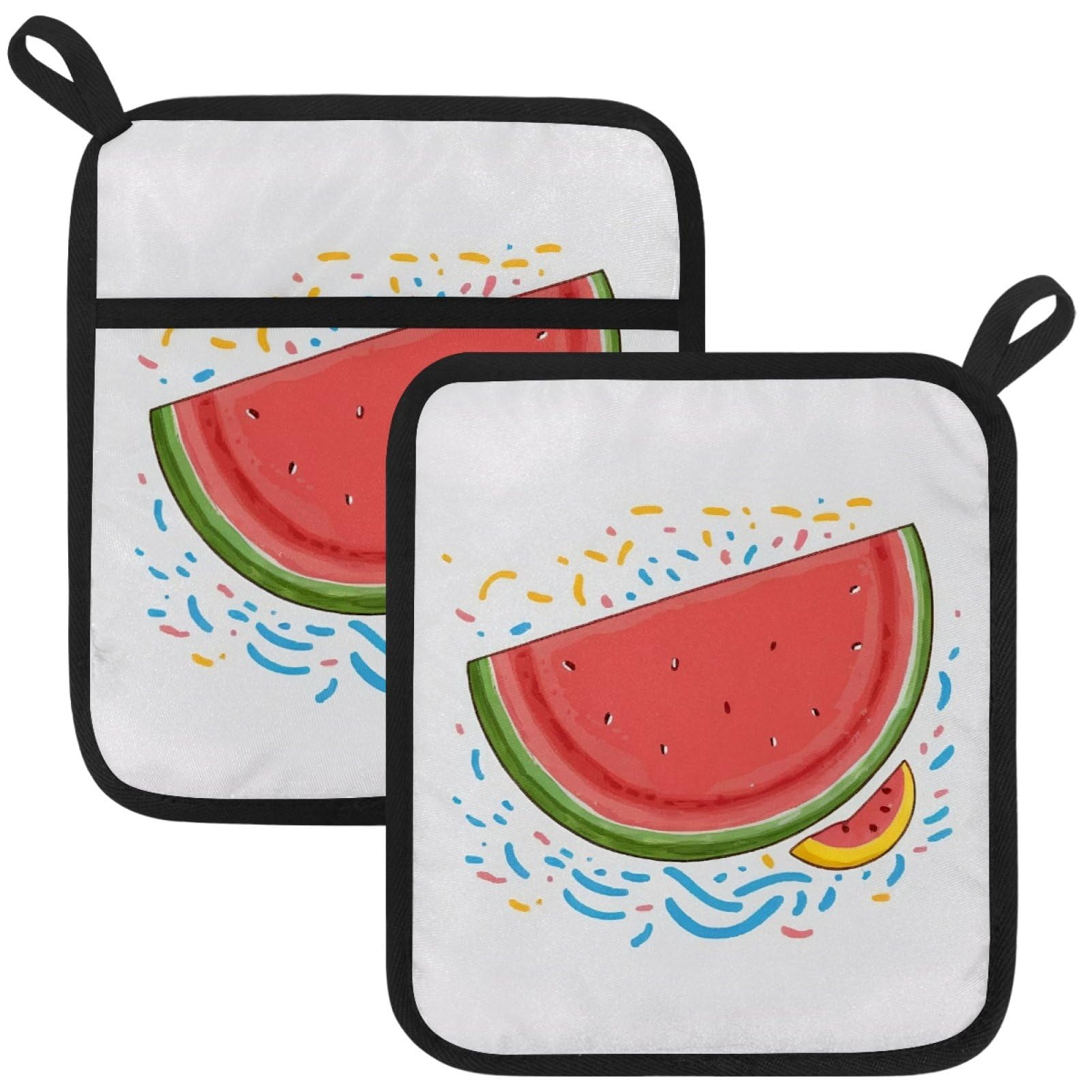 VAPOKF Fruit Watermelon Pot Holder, Heat Resistant Oven Cloths, Potholders & Oven Gloves, for Kitchen Cooking & Baking, Thick & Safe, Protection of Hands From Hot Utensils