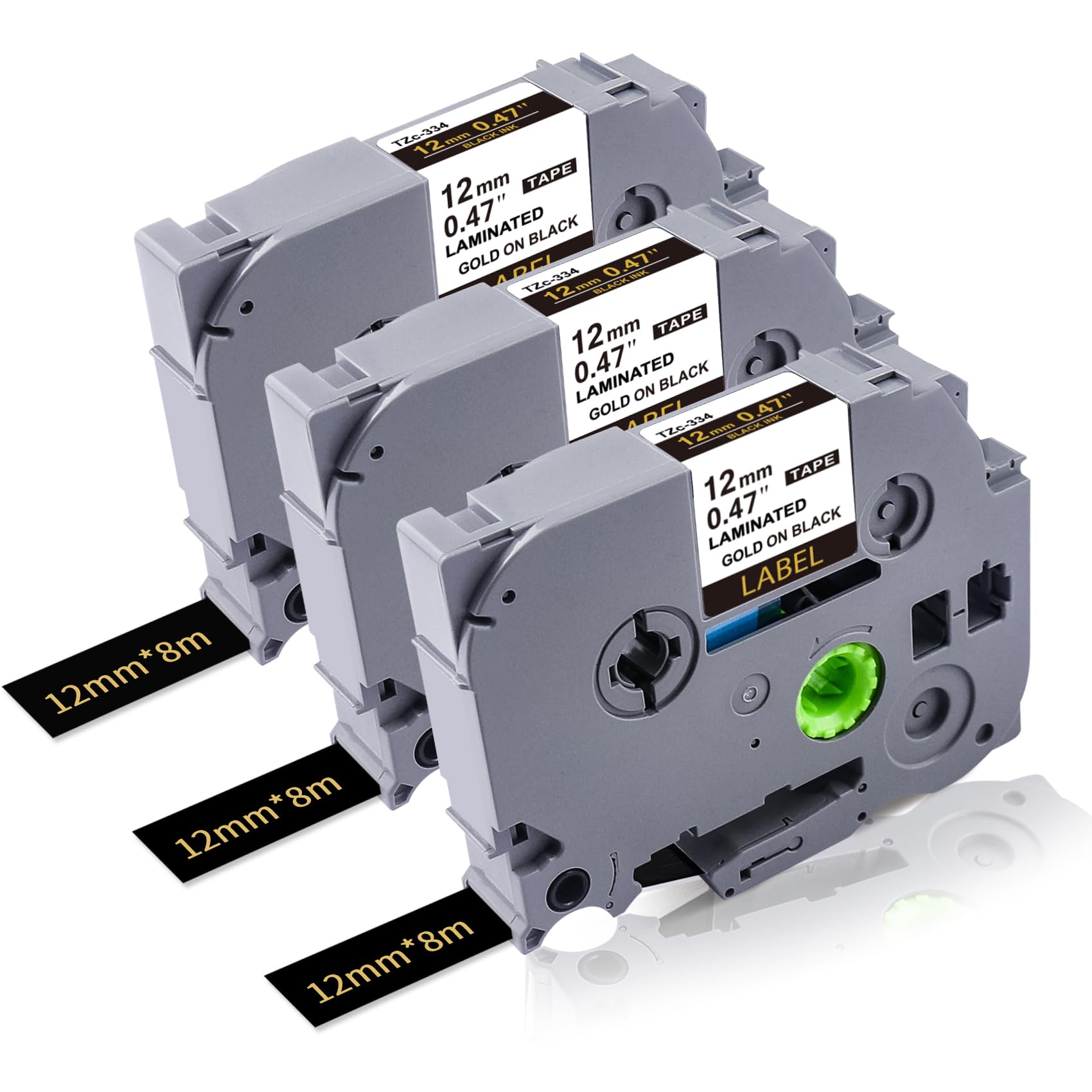 3x ArkField Kopatibel Schriftband TZ 18 TZe345 Weiß Auf Schwarz Für