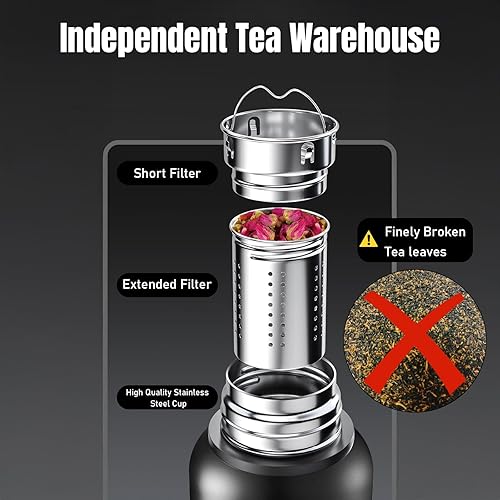 Miniatura 3 de Botella de agua de acero inoxidable de 20 onzas, botella de agua de metal al vacío de doble pared, adecuada para gimnasio, senderismo, camping,