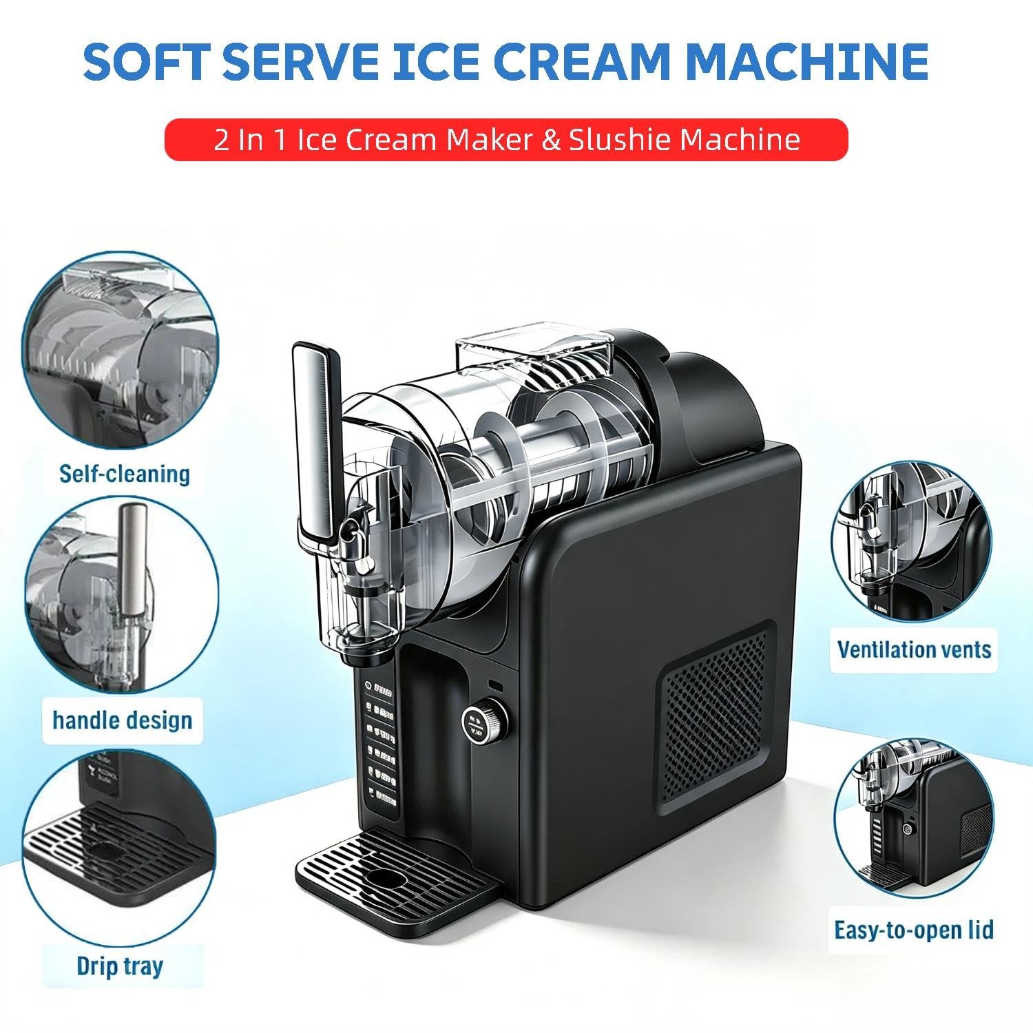 Máquina para granizados de helado suave Máquina para helado suave 5 en 1